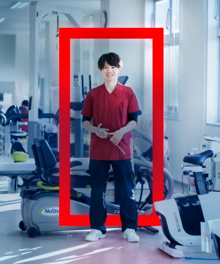 現場を走るイケメン理学療法士のイメージ画像